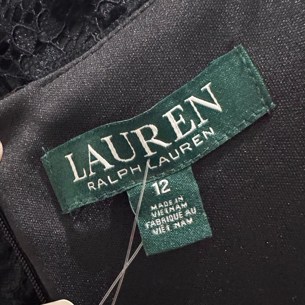 Lauren Black Lace Velvet Dress 12 - Picture 10 of 11